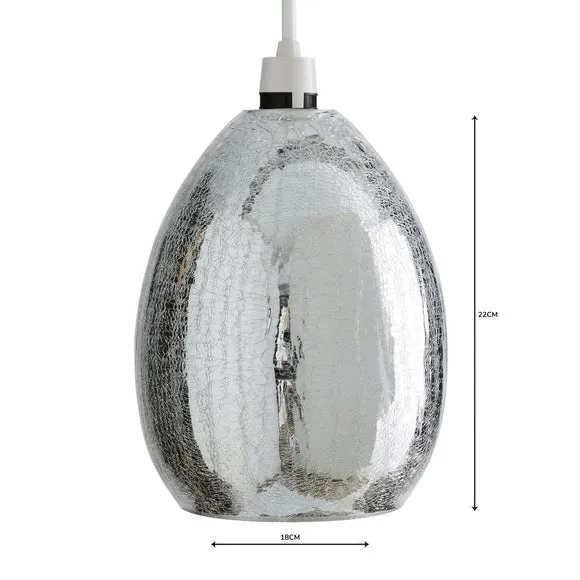 Teardrop Pendant Shade Easy Fit - White, Glass