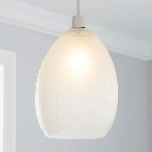 Teardrop Pendant Shade Easy Fit - White, Glass image