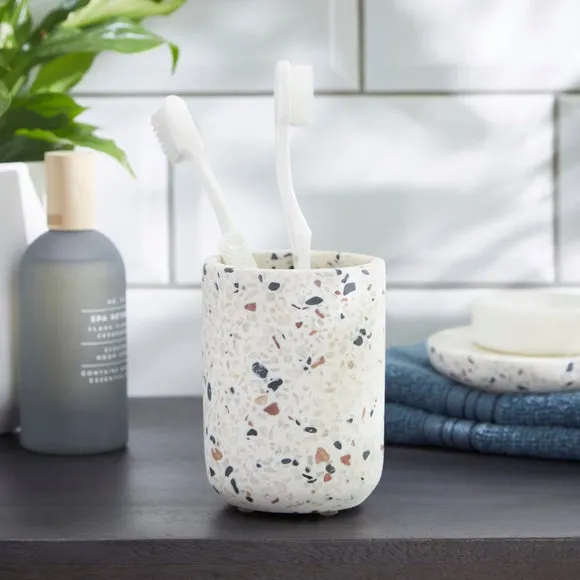 Terrazzo Toothbrush Holder - Natural, Resin image