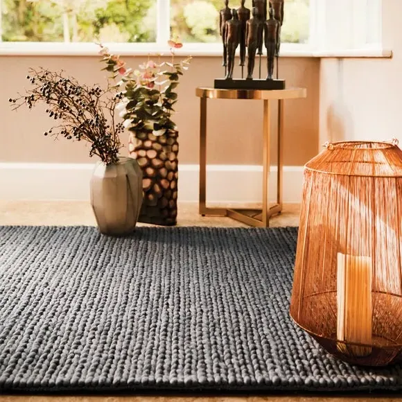 Textured Area Rug with Knit Design - Fossil, Wool image