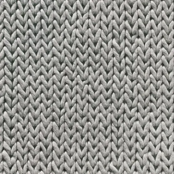 Textured Area Rug with Knit Design - Grey, Wool