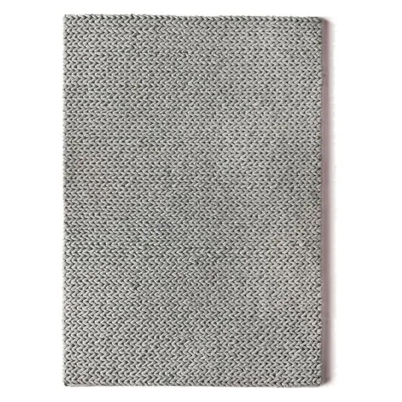 Textured Area Rug with Knit Design - Grey, Wool