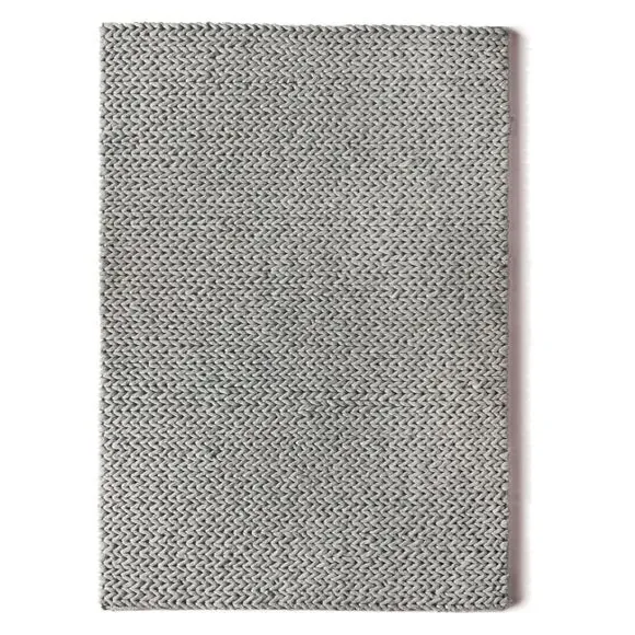 Textured Area Rug with Knit Design - Grey, Wool