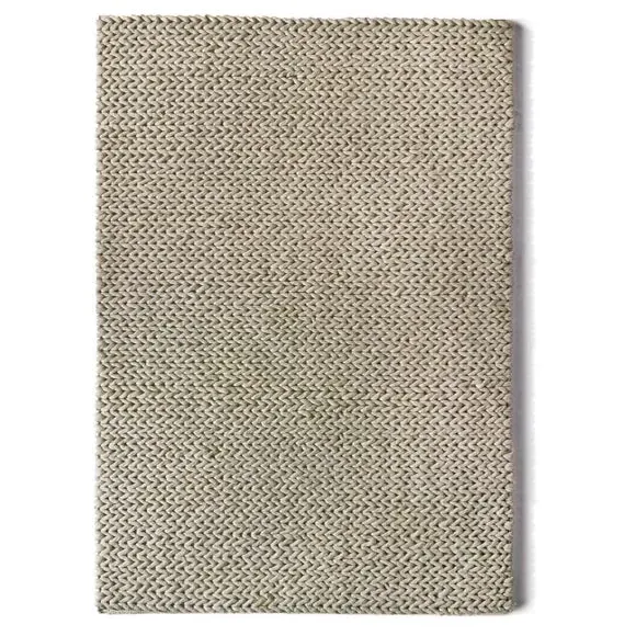 Textured Area Rug with Knit Design - Oyster, Wool