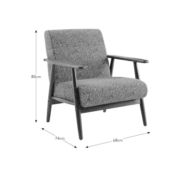 Textured Armchair with Curved Arms - Ochre, Sherpa