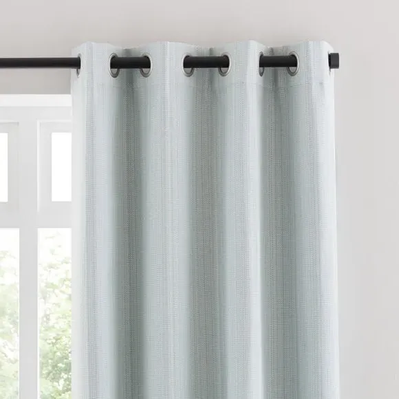 Textured Blackout Eyelet Curtains - Duck Egg