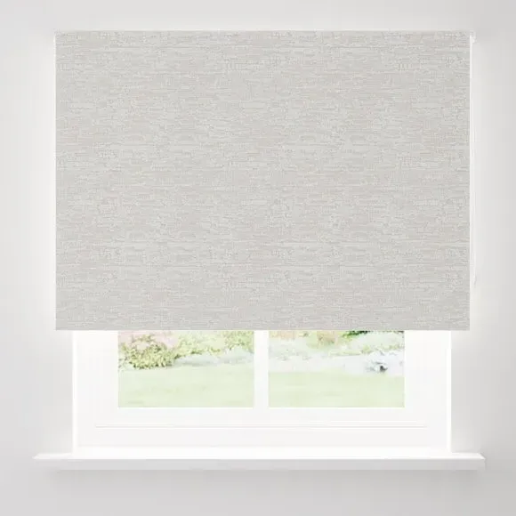 Textured Blackout Roller Blind - Silver, Polyester