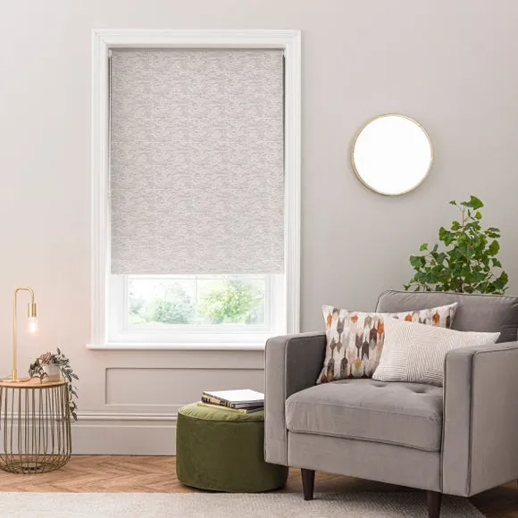 Textured Blackout Roller Blind - Silver, Polyester