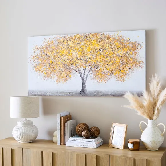 Textured Canvas Wall Art - Yellow, Hand Finished image