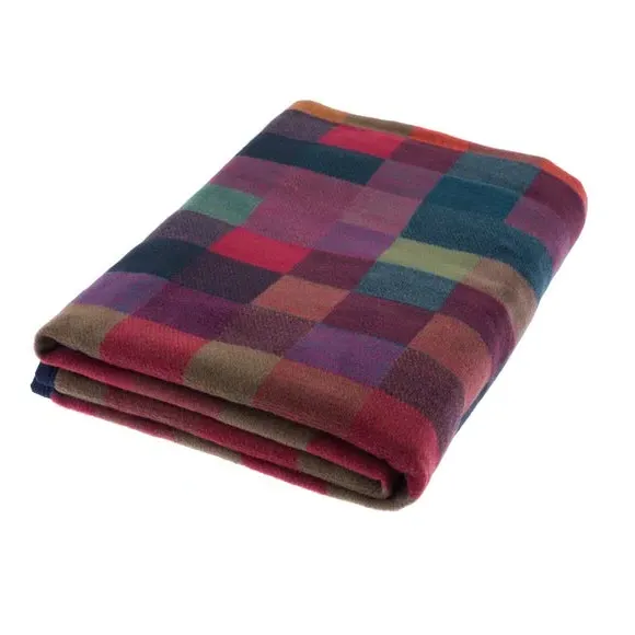 Textured Check Throw Blanket - Multicolor, Acrylic