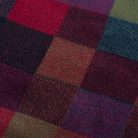 Textured Check Throw Blanket - Multicolor, Acrylic