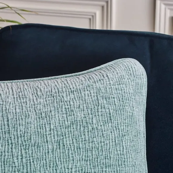 Textured Cushion Cover - Mineral Blue, Chenille