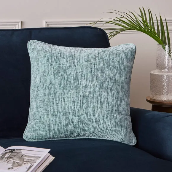 Textured Cushion Cover - Mineral Blue, Chenille