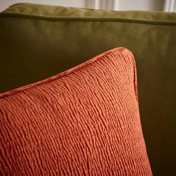 Textured Cushion Cover - Orange Umber, Chenille