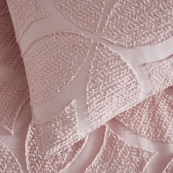 Textured Duvet Cover Set - Blush, Microfibre