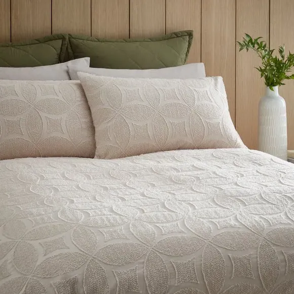 Textured Duvet Cover Set - Natural, Microfibre