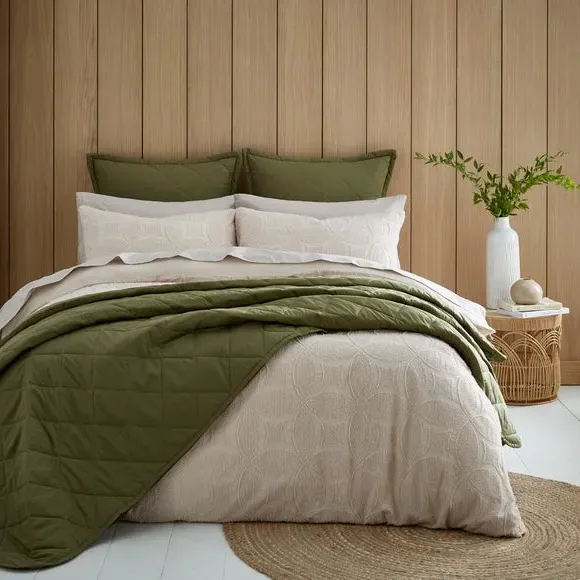 Textured Duvet Cover Set - Natural, Microfibre