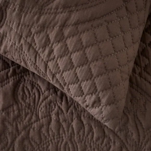 Textured Duvet Cover Set with Pillowcase - Chocolate