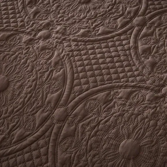 Textured Duvet Cover Set with Pillowcase - Chocolate