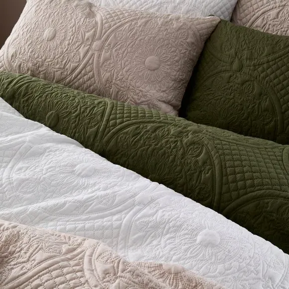 Textured Duvet Cover Set with Pillowcase - Mushroom