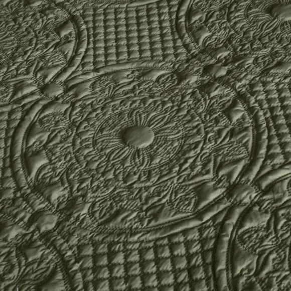 Textured Duvet Cover Set with Pillowcase - Olive