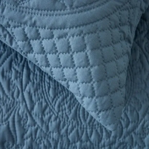 Textured Duvet Cover Set with Pillowcase - Pacific Blue