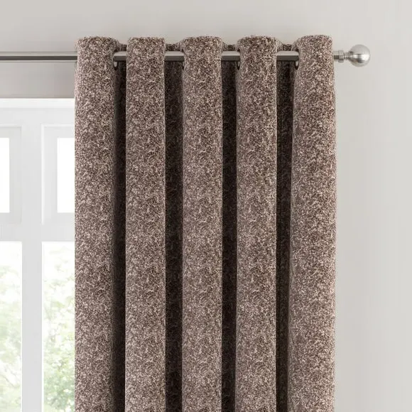 Textured Eyelet Curtains - Fawn, Velvet