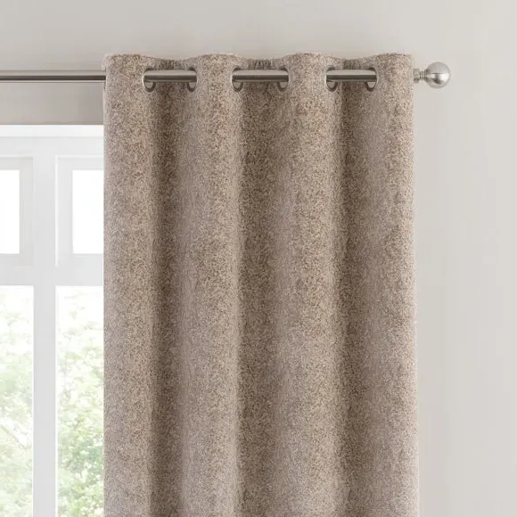 Textured Eyelet Curtains - Natural, Velvet