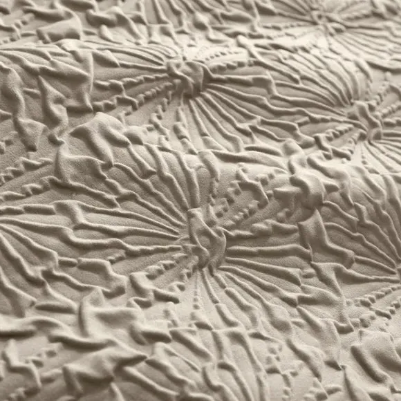 Textured Floral Duvet Cover Set - Natural, Microfibre