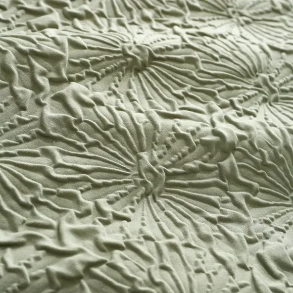 Textured Floral Duvet Cover Set - Sage, Microfibre