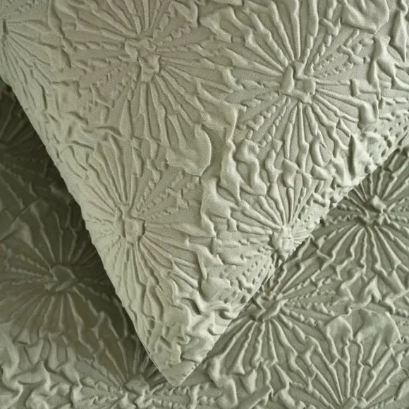 Textured Floral Duvet Cover Set - Sage, Microfibre