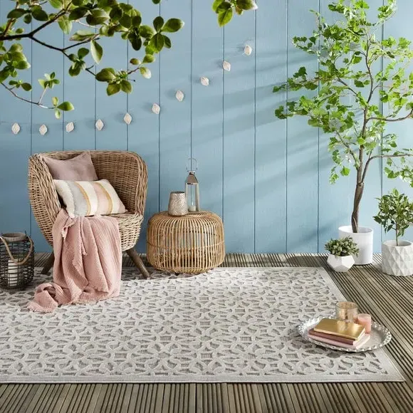Textured Indoor Outdoor Rug - Natural, Polypropylene image