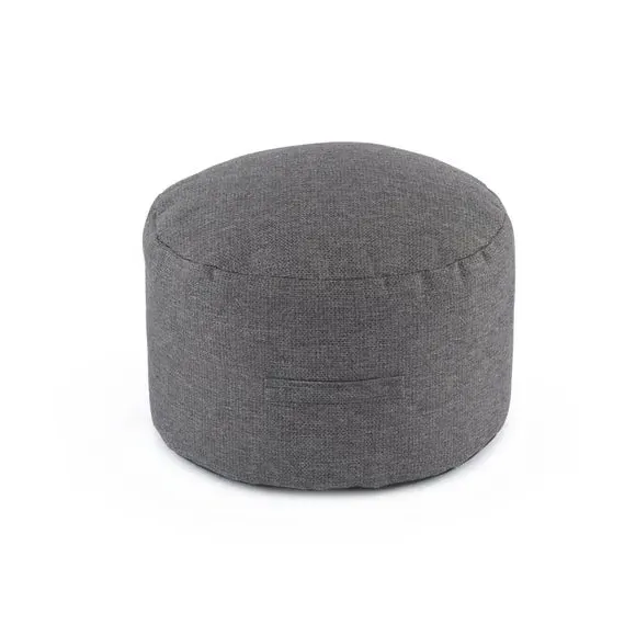 Textured Pouffe with Handle - Charcoal, Fabric