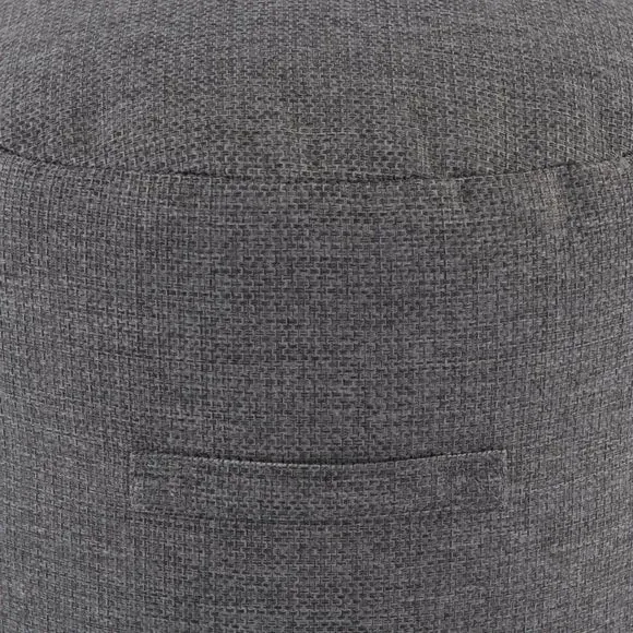Textured Pouffe with Handle - Charcoal, Fabric