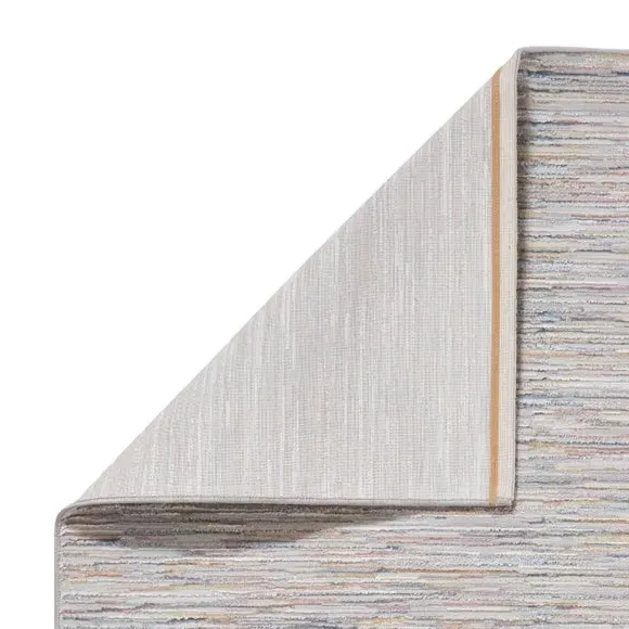 Textured Ribbed Rug - Pink, Metallic Effect