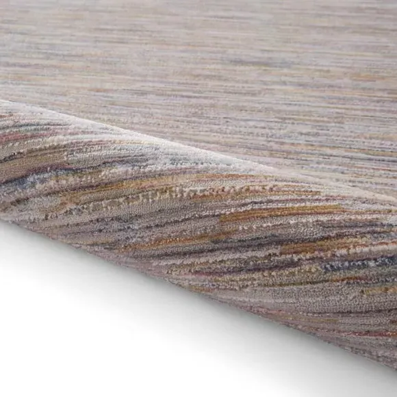 Textured Ribbed Rug - Pink, Metallic Effect