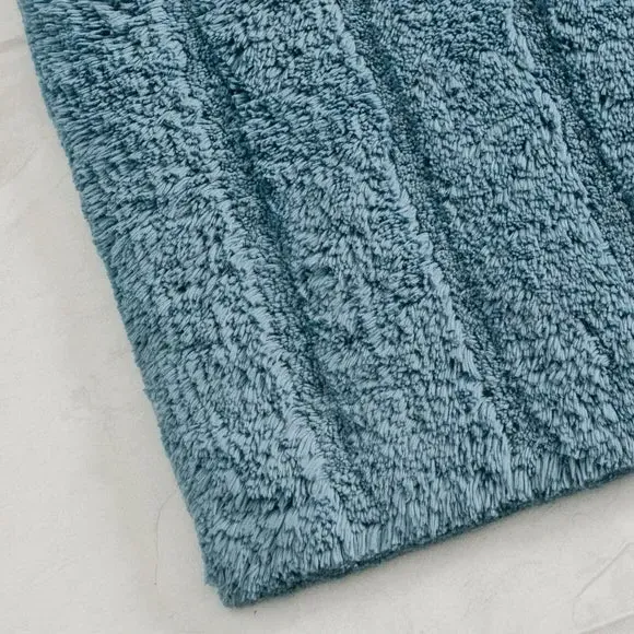 Textured Stripe Bath Mat - Airforce, Cotton