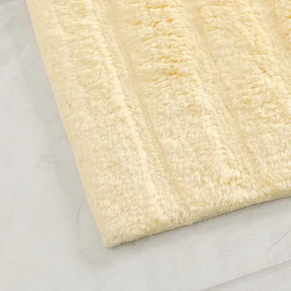Textured Stripe Bath Mat - Lemon, Cotton