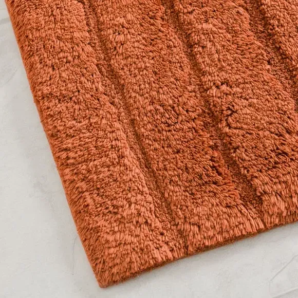 Textured Stripe Bath Mat - Pecan, Cotton