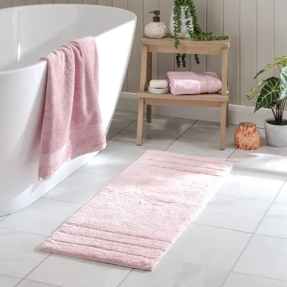 Textured Stripe Bath Runner - Blush, Cotton image