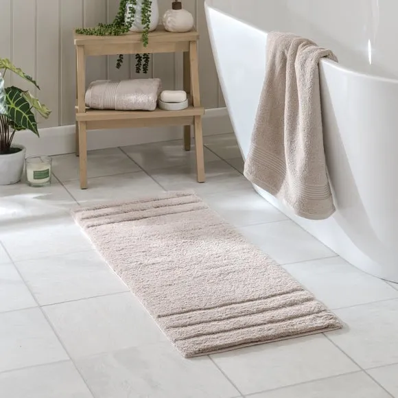 Textured Stripe Bath Runner - Mushroom, Cotton