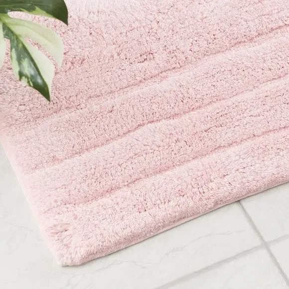 Textured Stripe Pedestal Mat - Blush, Cotton