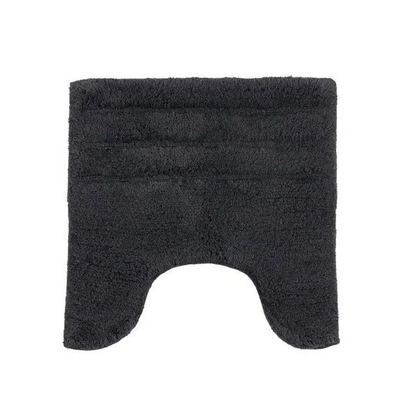 Textured Stripe Pedestal Mat - Charcoal, Cotton