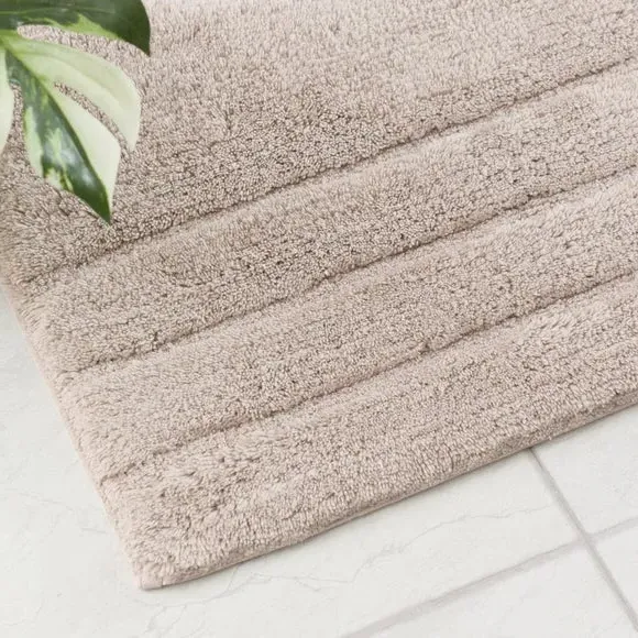 Textured Stripe Pedestal Mat - Mushroom, Cotton