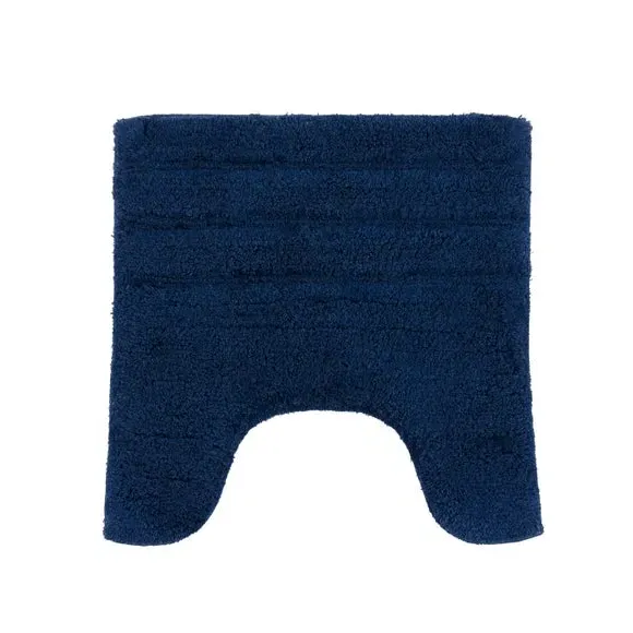 Textured Stripe Pedestal Mat - Navy, Cotton