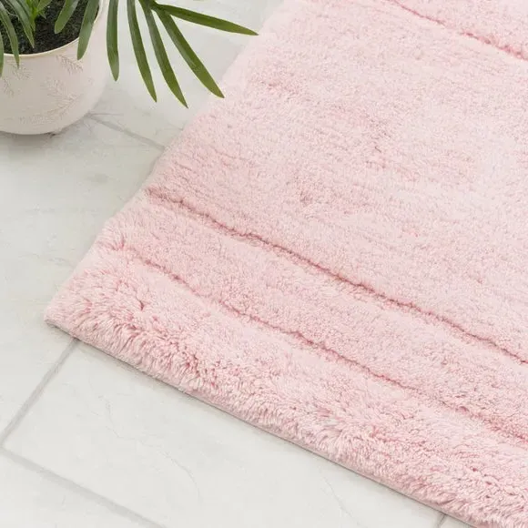 Textured Stripe Shower Mat - Blush, Cotton