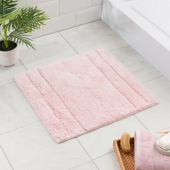 Textured Stripe Shower Mat - Blush, Cotton