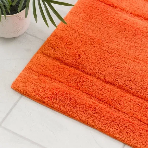 Textured Stripe Shower Mat - Burnt Orange, Cotton
