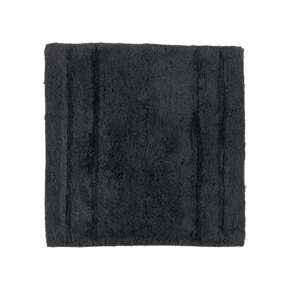 Textured Stripe Shower Mat - Charcoal, Cotton