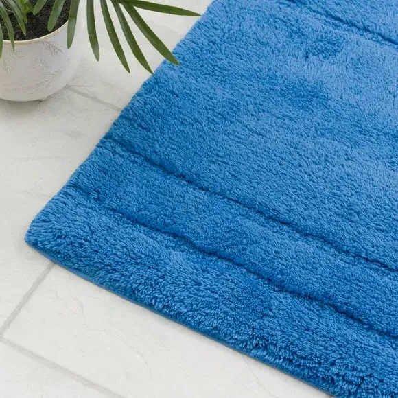 Textured Stripe Shower Mat - Cornflower, Cotton